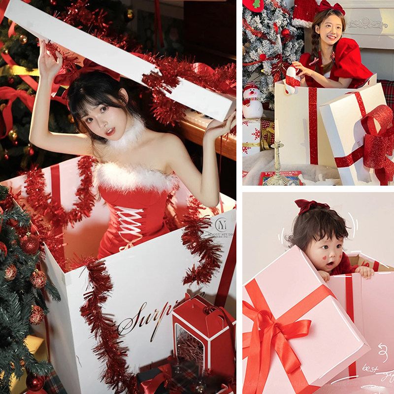 超大装人礼盒婚礼儿童摄影装饰写真拍照道具生日箱元旦新年春节日