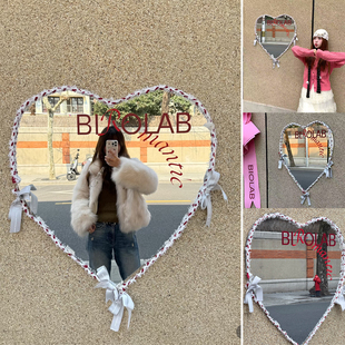 春天韩国ins英文爱心镜子高级拍照道具店铺装饰网红打卡墙面布置