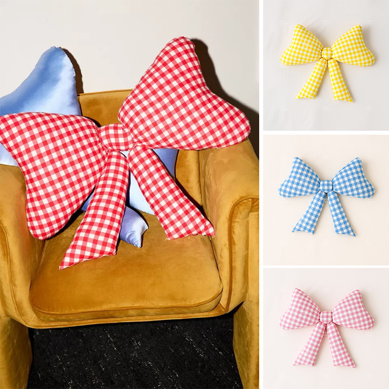 格子蝴蝶结 布艺背景布打卡派对生日订婚满月宴店铺网红节日装饰