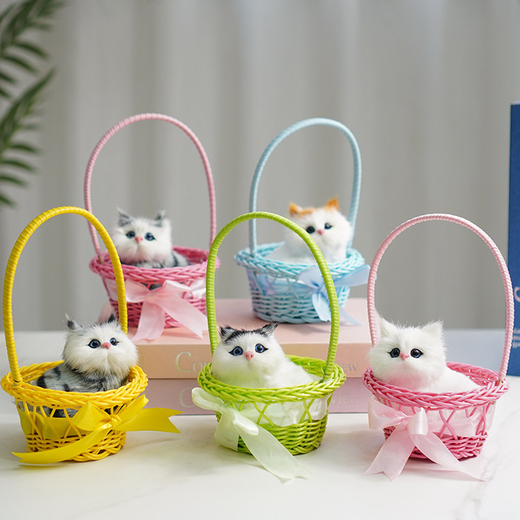 提篮小兔儿童玩具家居动物仿真猫