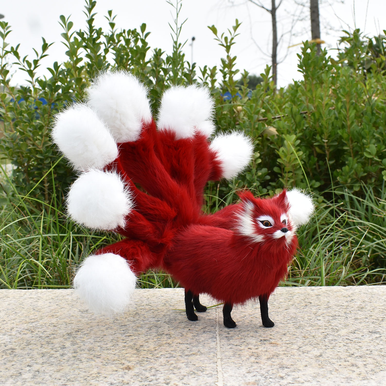 仿真狐狸九尾狐各种颜色仿真狐狸玩具公仔摆件拍摄道具