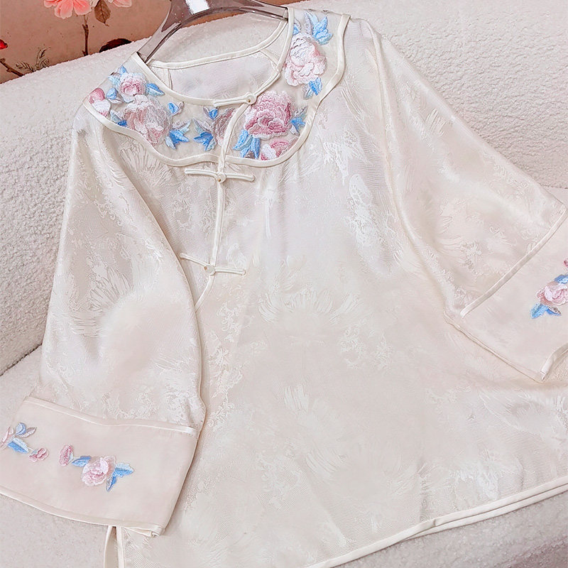 新中式上衣唐装汉服国风女士小衫