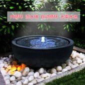聚宝盆石雕喷泉庭院流水景观日式 水钵禅意枯山水池户外循环水摆件