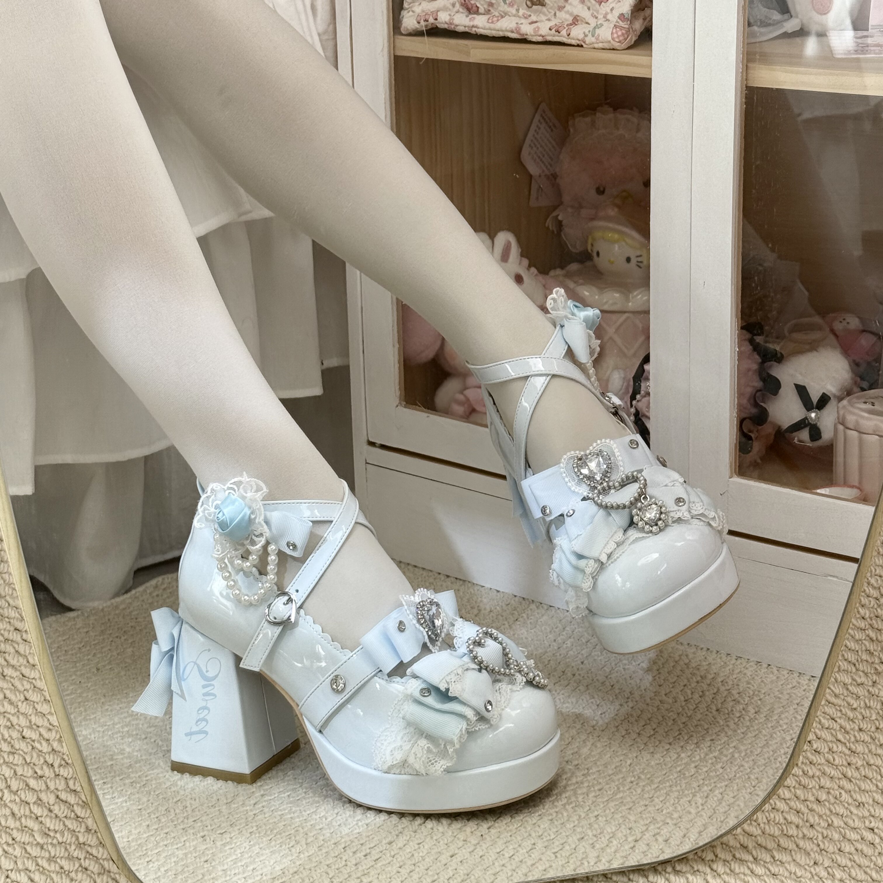 【意向金】高跟水台蝴蝶结爱心lolita鞋,模玩/动漫/周边/娃圈三坑/桌游,lolita/洛丽塔定制,淘宝优惠券,粉丝福利购,淘宝优惠卷
