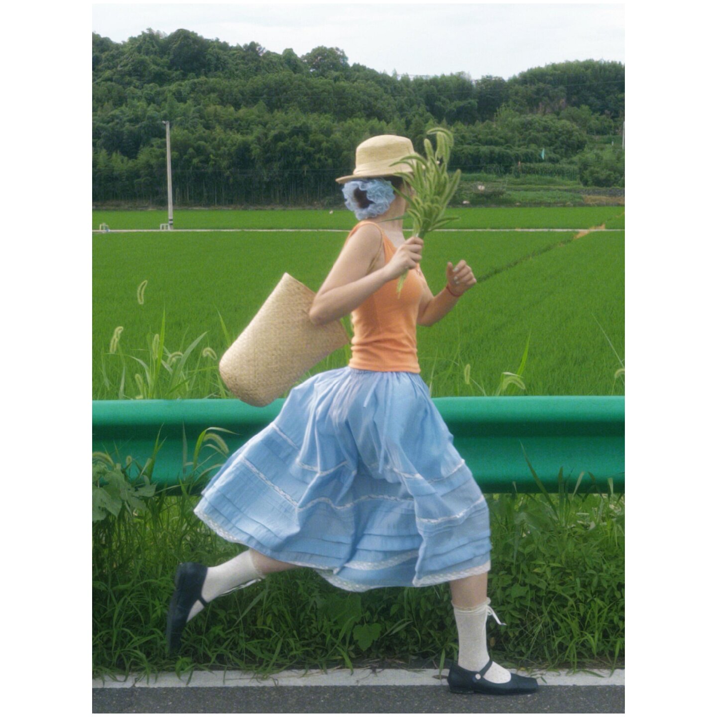 自制日系少女超仙蓝紫色蕾丝拼接半身裙法式温柔风甜美压褶A字裙