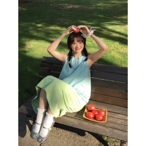 日系牛油果绿色半身裙女~小a版