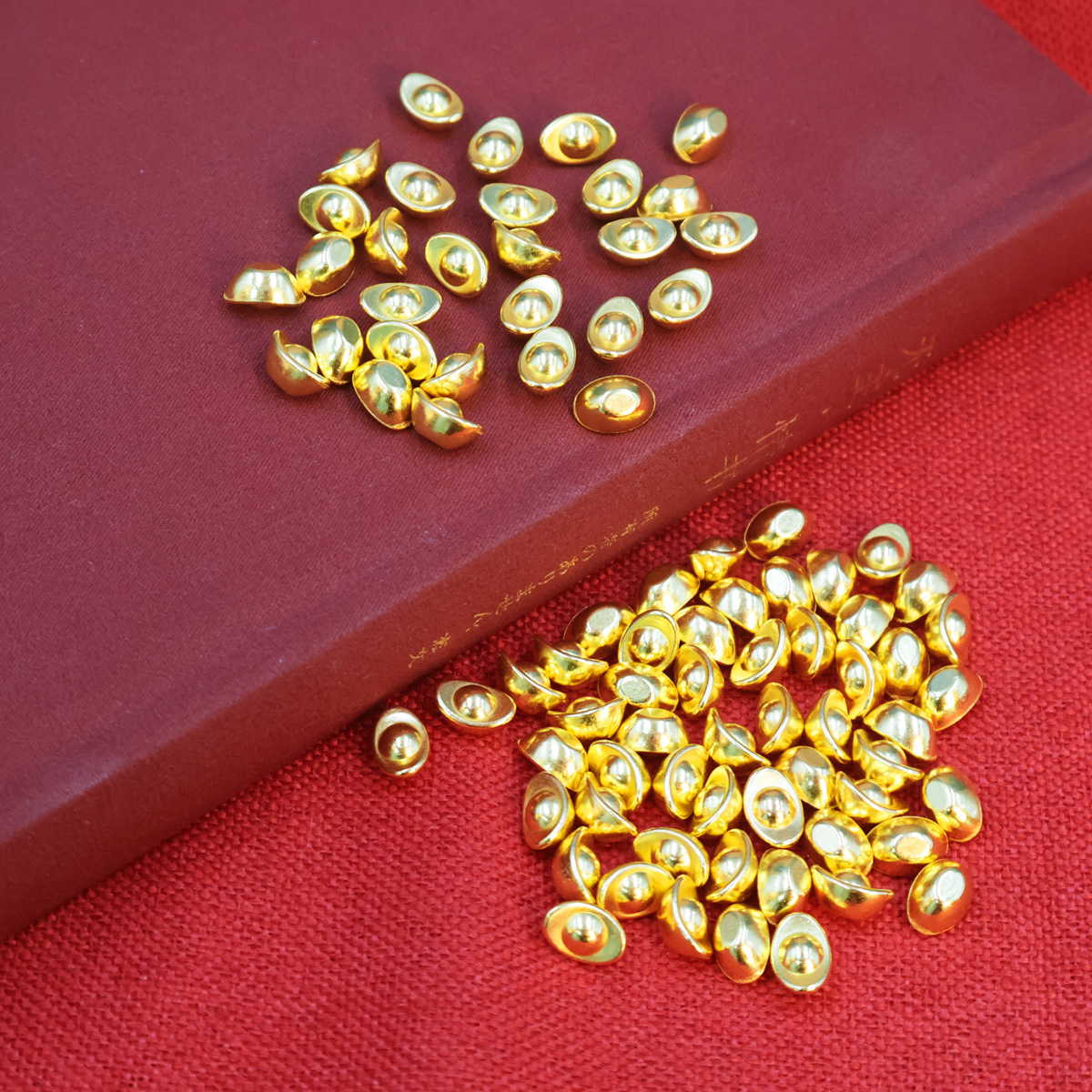 中式元宝沙金小元宝仿真迷你元宝金属工艺品饰品配件聚宝盆装饰品