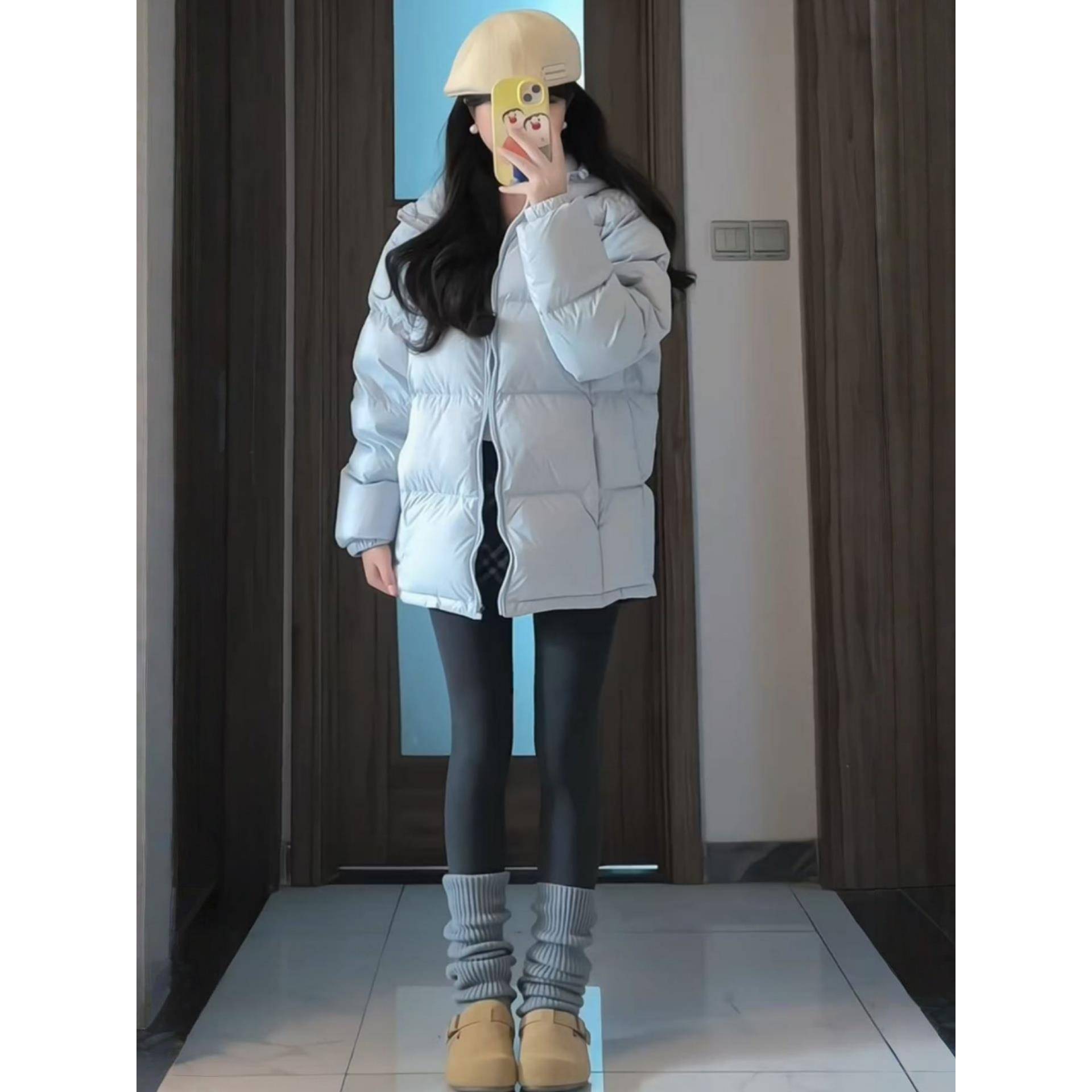 羽绒棉服女短款2025年冬装新款棉袄棉衣连帽小个子面包服加厚外套