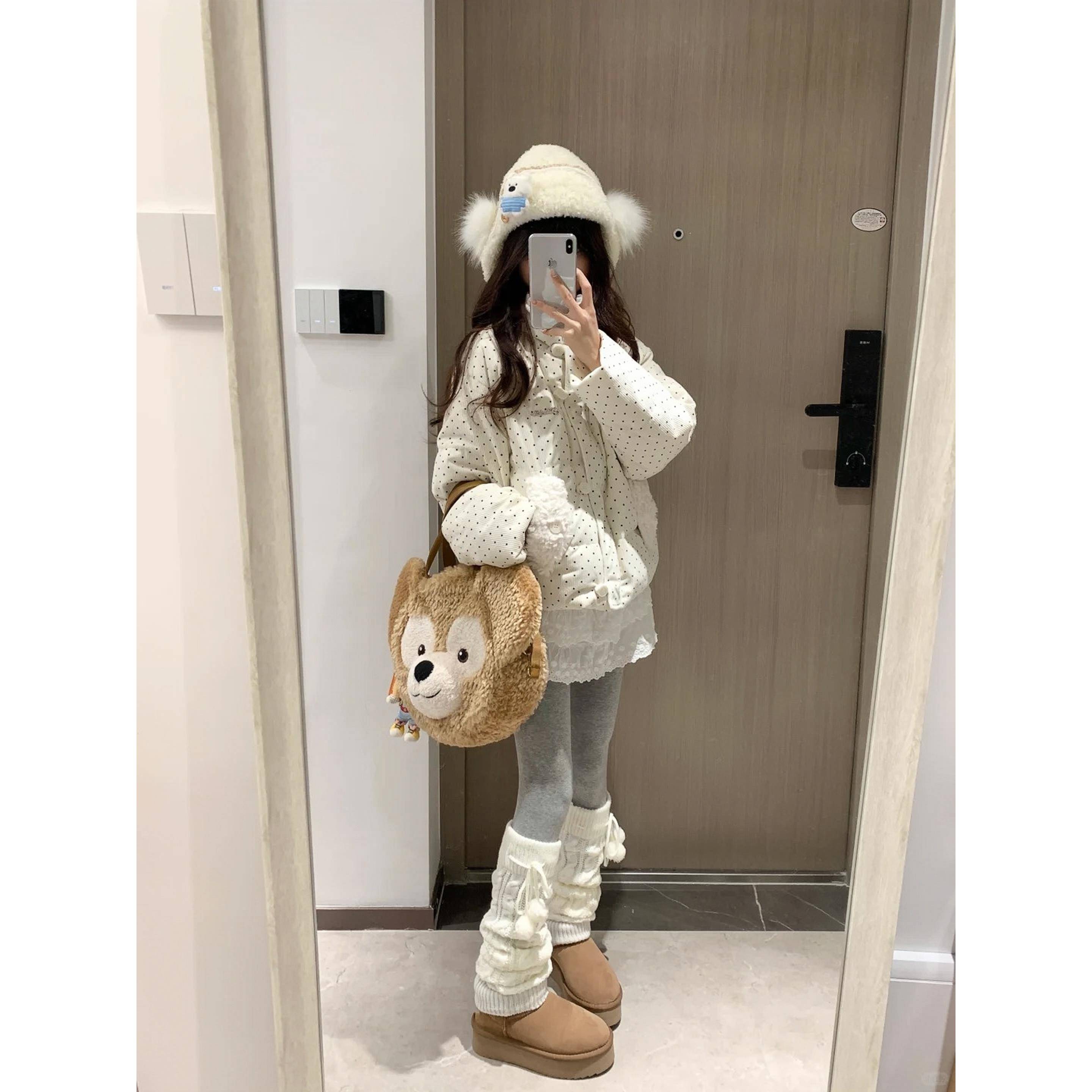 波点灯芯绒羽绒棉服女2025年冬季新款加厚小个子棉袄短款棉衣外套