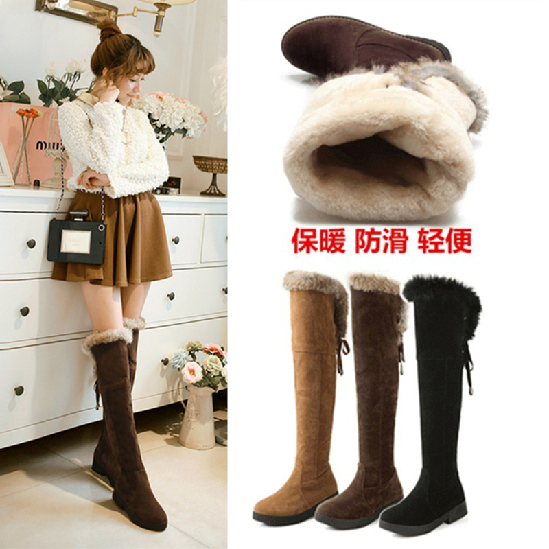 冬季雪地靴加厚加绒长筒靴