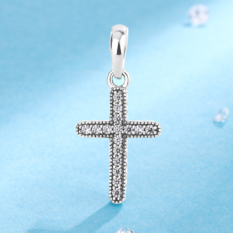 潘家纯银年轻款手串配珠女十字架