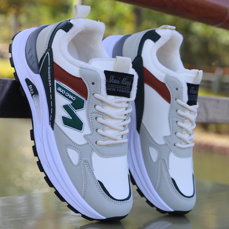 男鞋冬季加绒棉鞋保暖皮面防水