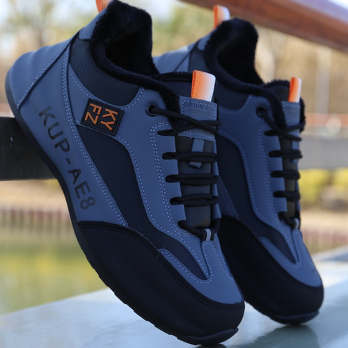 冬季棉鞋男皮面防水运动鞋防滑