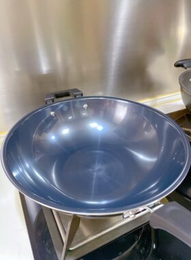 果语美遇纯钛炒锅真不锈无涂层少油烟GYK3105免开锅款家用不粘锅