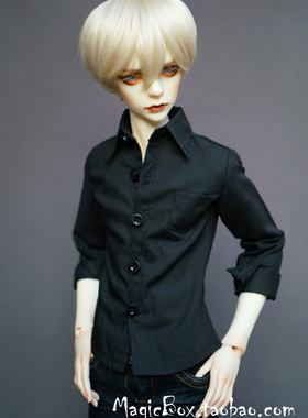 4分3分大叔BJD.SD娃衣上衣外套 经典款长袖黑色衬衫1/3，1/4