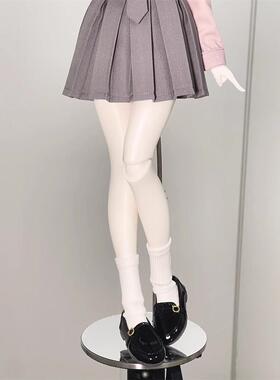 四分BJD娃娃鞋子 4分 黑色尖头豆豆鞋金属猫头装饰 日常皮鞋1/4