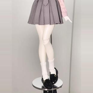 四分BJD娃娃鞋子 4分 黑色尖头豆豆鞋金属猫头装饰 日常皮鞋1/4