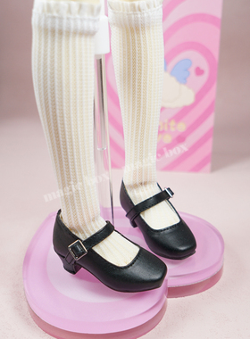 四分SD BJD 4分娃娃鞋子娃鞋小高跟mdd娃娃配件方头高跟皮鞋鞋子