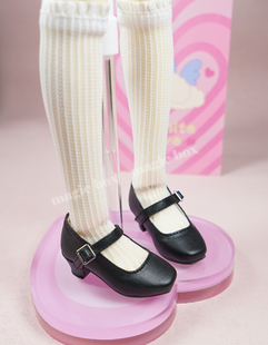 四分SD BJD 4分娃娃鞋子娃鞋小高跟mdd娃娃配件方头高跟皮鞋鞋子