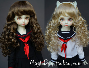 三四六6分4分3分BJD.MDD.SD娃娃用假发 仿马海毛 棕色波浪长发1/3