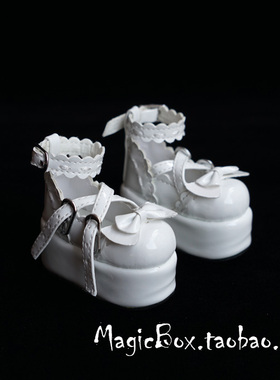 BJD娃娃鞋子 SD娃用鞋1/3分1/4分花边蝴蝶结鞋黑 白（2色）