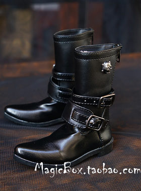大叔1/3分1/4分BJD鞋子SD娃娃用短中筒靴 军靴 黑色