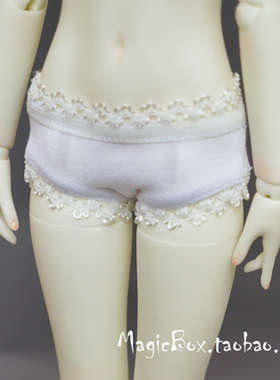 4分3分BJD.SD.DD娃娃打底基础款 白色花边内裤1/3，1/4