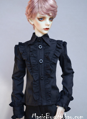 壮叔4分3分大叔BJD.SD娃娃衣服男款花边长袖衬衫上衣 1/3，1/4