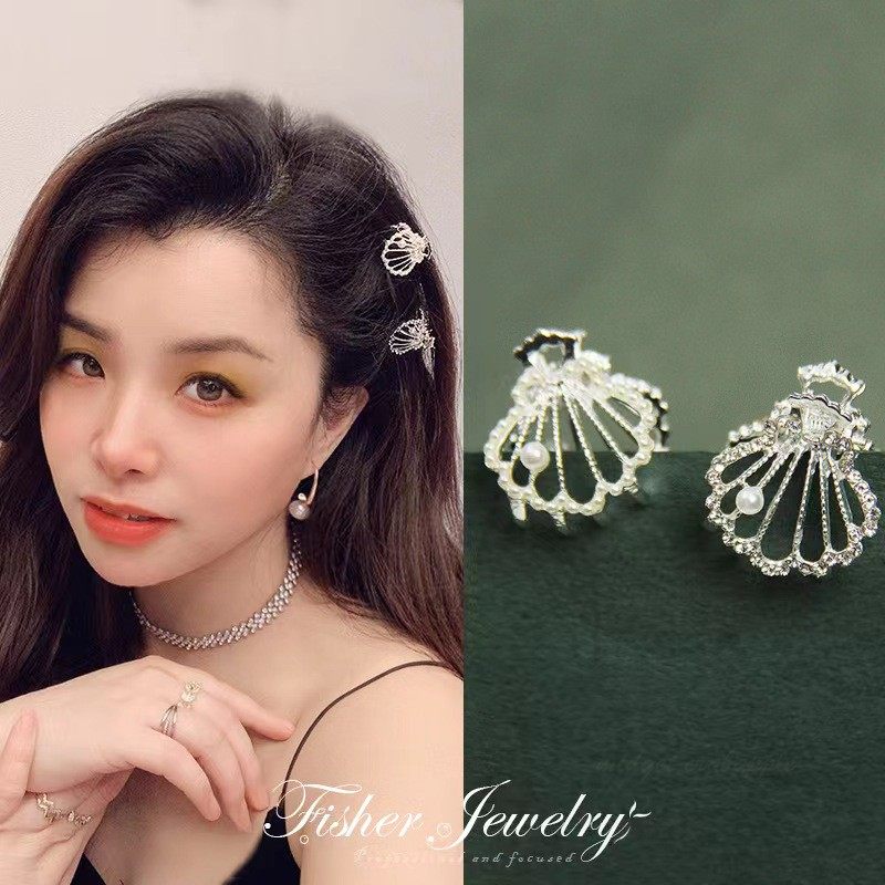 日韩迷你水钻贝壳小抓夹~法式少女通勤发夹~简约珍珠顶夹前额夹子,饰品/流行首饰/时尚饰品新,发饰,淘宝优惠券,粉丝福利购,淘宝优惠卷