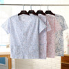 pure cotton Middle and old age vest Old lady Cardigan T-shirt the elderly T-shirt Cotton mom Short sleeved shirt Home Furnishings