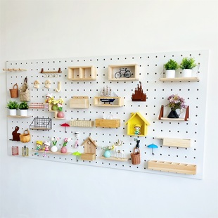 大孔15mm洞洞板配件置物架木质圆孔专用挂钩通用层板装饰火柴棍棒