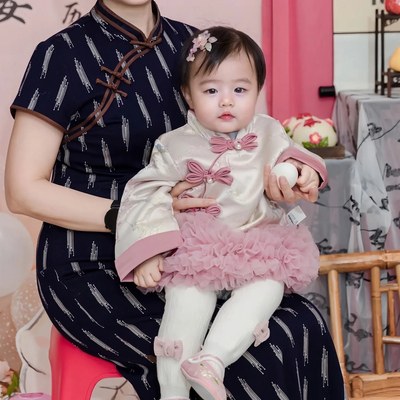 一岁女宝宝pl小礼服粉色