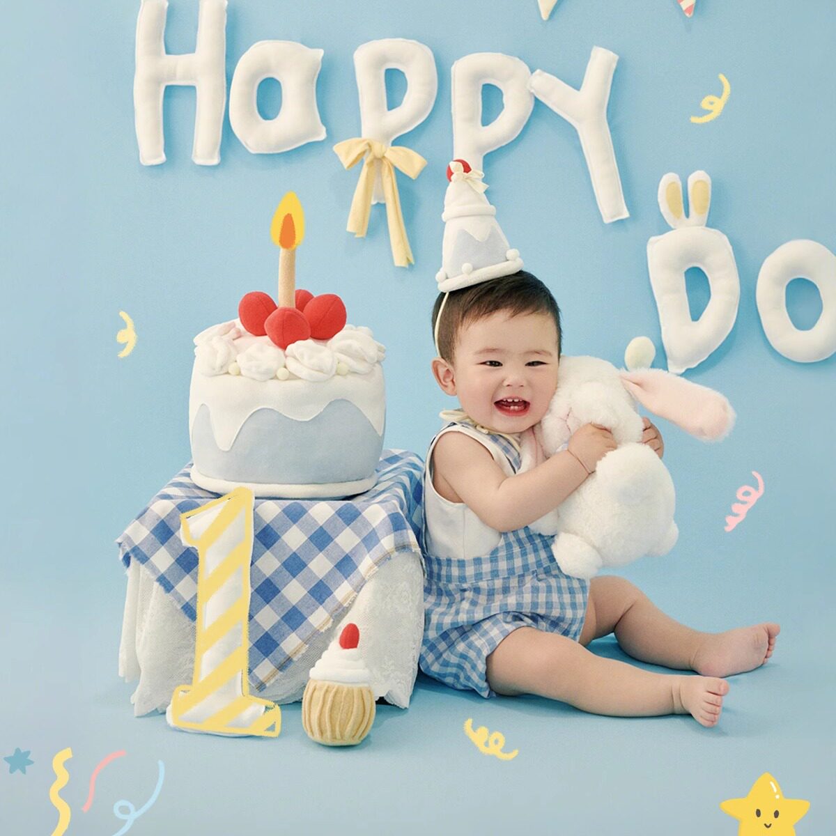 儿童摄影服装周岁男女宝宝拍照衣服帽子婴儿照相生日照主题道具