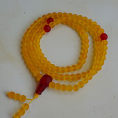 8毫米108颗招财黄琉璃佛珠 民族风精品藏式 琉璃佛珠 手持念珠脖挂