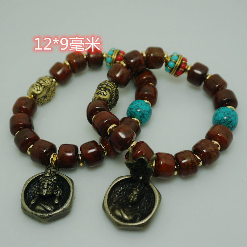 新品热卖 复古民族风饰品 藏风牦牛骨佛牌款文玩手串男女 礼物