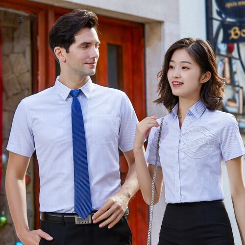 翻领短袖2023新款衬衫男女同衬衫
