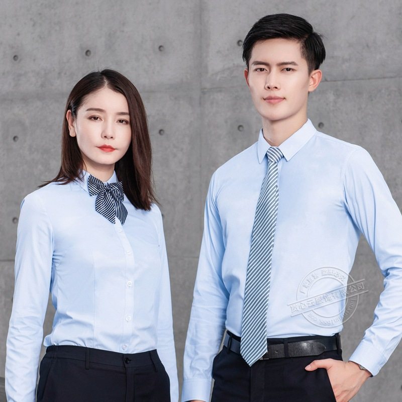 翻领长袖夏季新品男女同款长衬衫