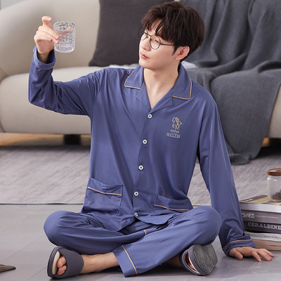 春秋季揭阳的睡衣男士纯棉2025年送爸爸长辈中青年家居服夏天套装