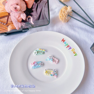 西施碎毛鼻梁夹狗狗专用刘海夹泰迪博美拍照装饰发夹约软糯风发卡