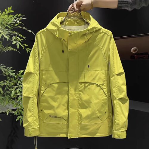 男士夹克外套春季新款时尚韩版休闲连帽帅气冲锋衣潮流百搭上衣男