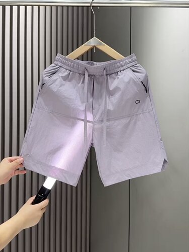 男生夏季户外短裤直筒潮流精致刺绣轻奢简约五分裤男士休闲中裤子