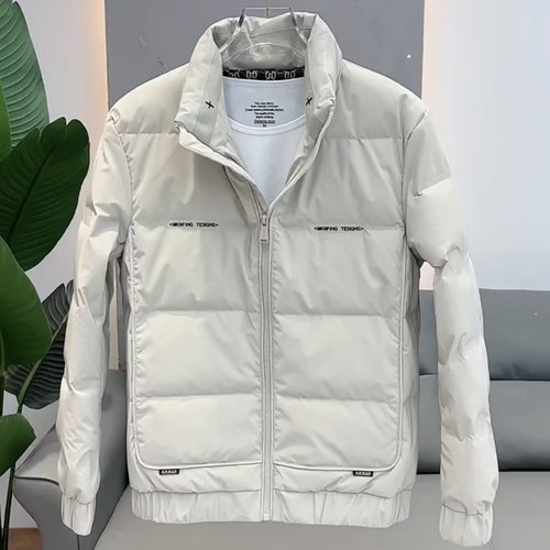 男士立领羽绒服2024新款时尚潮流加厚保暖冬装男士短款免洗羽绒服