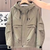 青年防风连帽夹克休闲工装 秋冬新款 冲锋衣外套男痞帅时尚 保暖棉衣