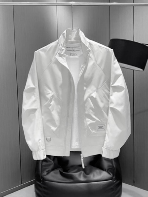 2026新款白色外套男春秋季宽松帅气立领薄款工装夹克百搭潮牌春装