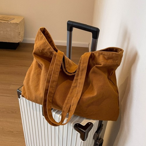 纯色帆布包购物袋单肩通勤托特包