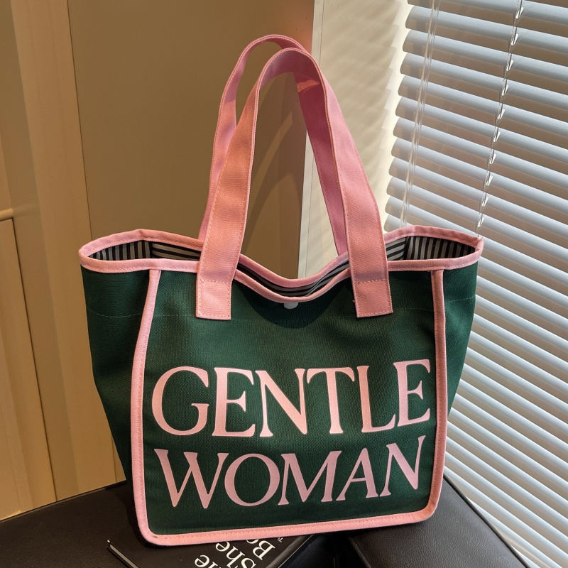 大容量字母帆布手提袋通勤托特包