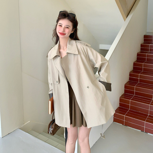 大货已出  拼接春款风衣外套 F071P175控288图片
