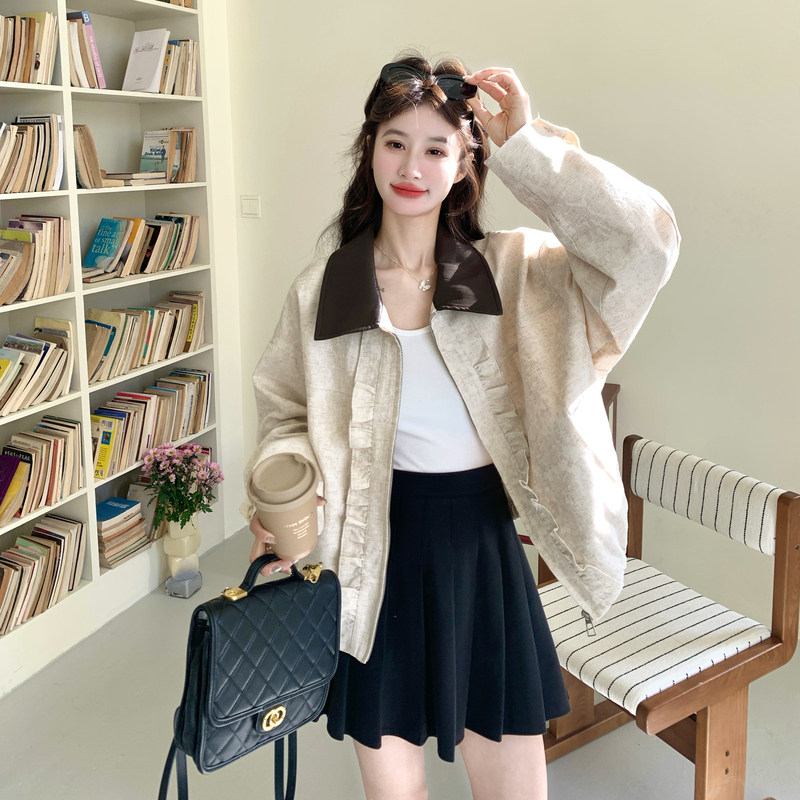 大货春款木耳边短外套5899P175控288,女装短外套,2C182