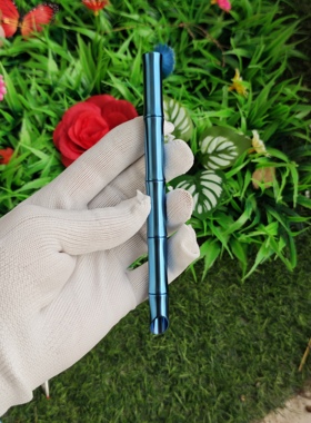 钛合金tc4长竹节钢笔实用书写施密特5号尖总成蓝色竹节酷棍小明尖