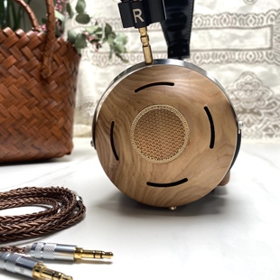 大块头70mm单元 耳机人声低音高音通吃 全尺寸白蜡木羊皮真皮头戴式